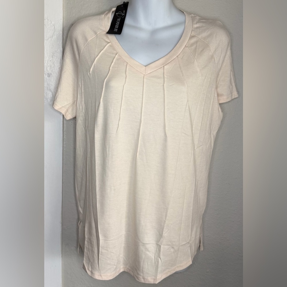 NWT Totatuit  Beige Casual Short Sleeve T-Shirt Women Size S